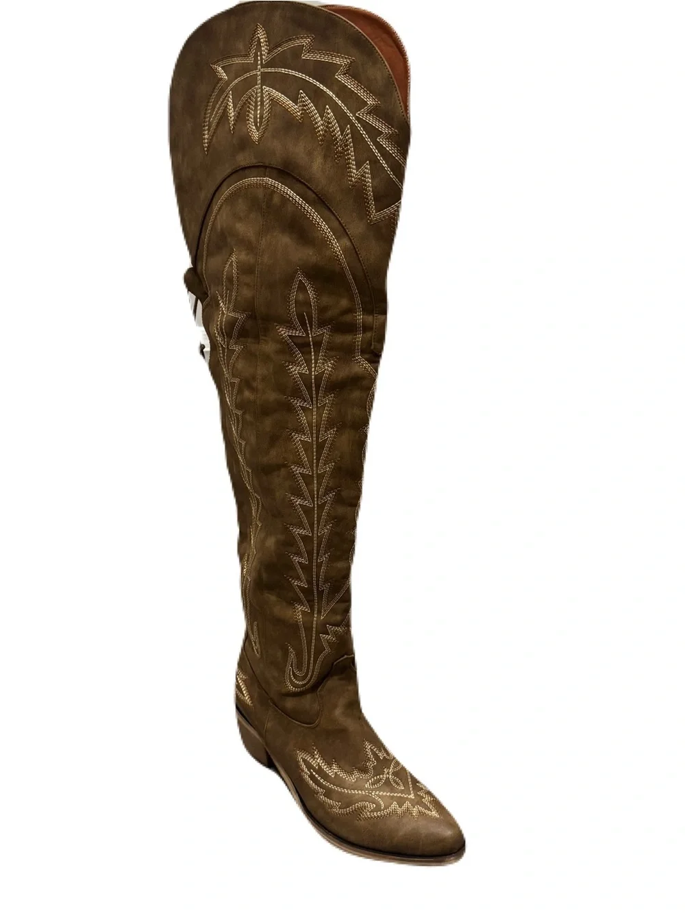 Sexytag Cowgirl Boots Thigh High Wide Calf Embroidered Western Cowboy Boots